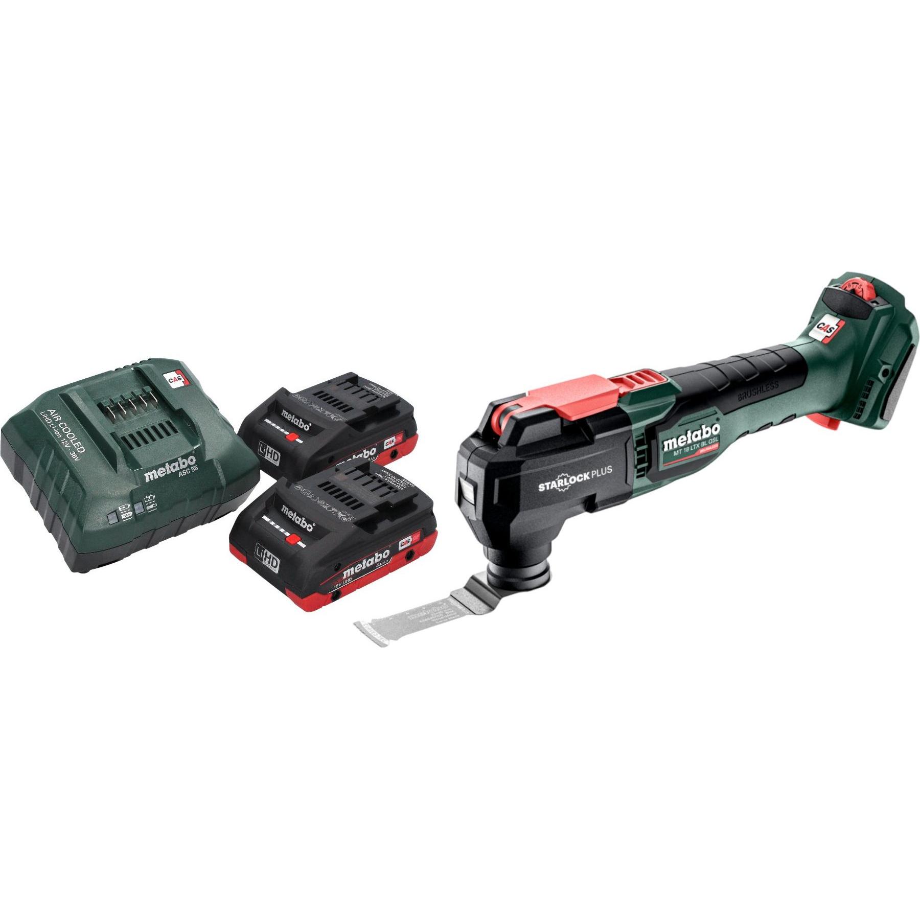 Metabo, Elettroutensile multifunzionale, MT 18 LTX BL QSL Akku Multitool 18 V Brushless Starlock Plus + 2x LiHD Akku 4,0 Ah +