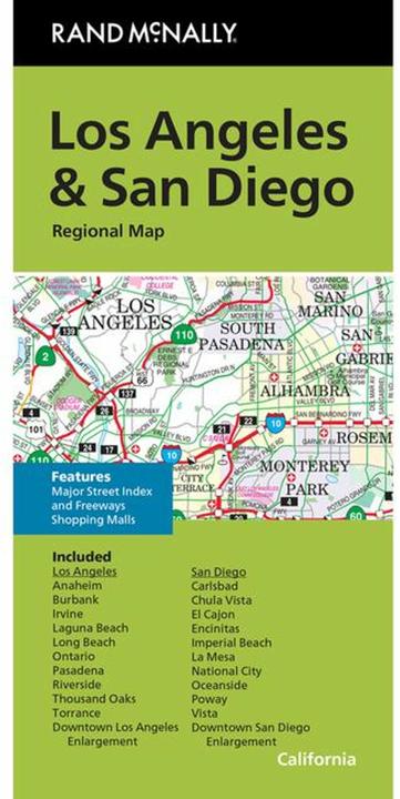 Actual product image Folded Map: Los Angeles & San Diego Regional Map