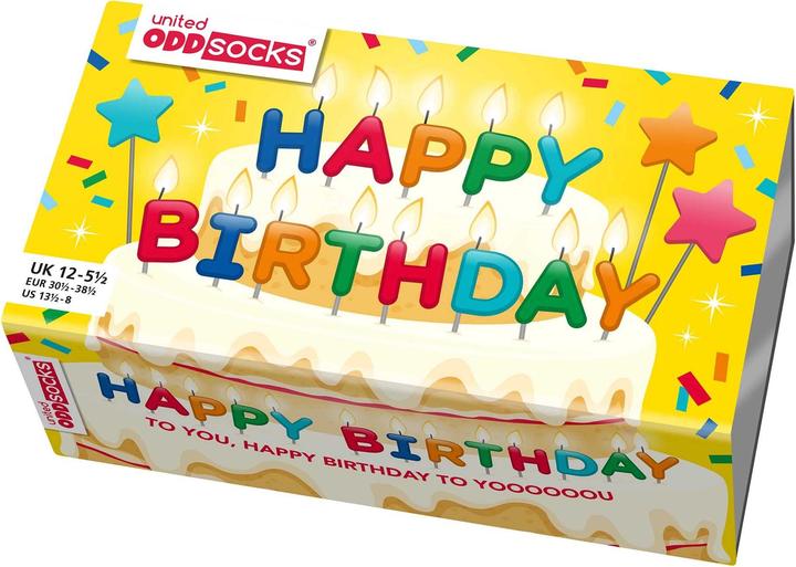 Actual product image United Oddsocks Happy Birthday (pack of 3, 30 - 38)
