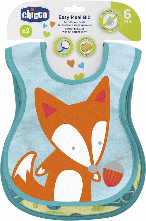 Immagine prodotto Chicco Bavaglino in cotone, 2 pezzi. NEUTRO - 6m+ (6 mesi)