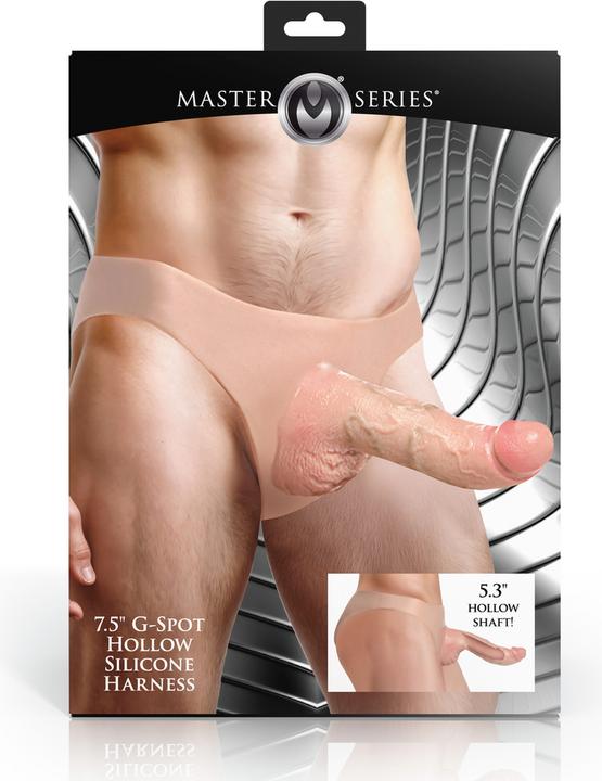 Productafbeelding XR Brands Curved Hollow Silicone Strap-On Harness - 7.5 / 19 cm