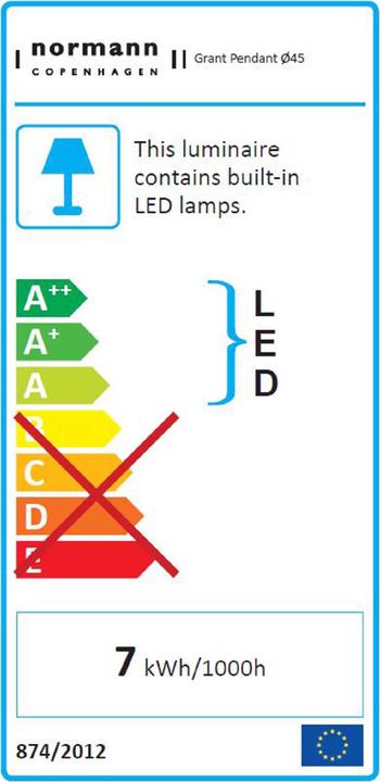 Energie-Label Normann Copenhagen Grant LED Pendelleuchte (GX53, 7000 lm)