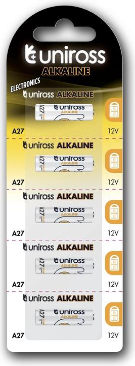 Image du produit Uniross U5A27 (5 pcs, A27, 22 mAh)