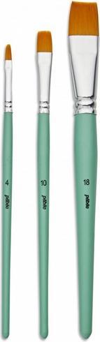 Actual product image Pebeo 3 gold flat poly MC brushes