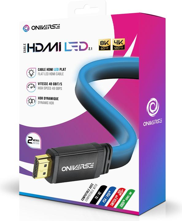Actual product image Oniverse - Hdmi Led Cable 8K - Blue (2 m)