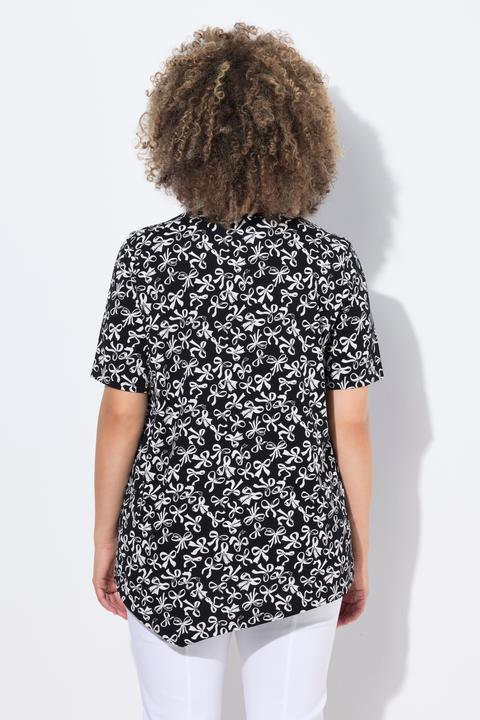 Produktbild Ulla Popken T-Shirt, Schleifen, Biesen, A-Linie, Rundhals, Halbarm (58)