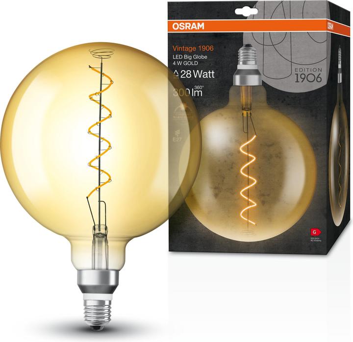 Actual product image Osram Vintage 1906 Led Classic Globe (E27, 5 W, 300 lm, 1 x, G)