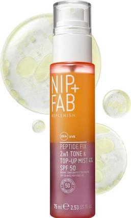 Productafbeelding Nip + Fab Nipfab Peptide Fix 2-in-1 Tone & Top-Up Mist SPF 50 (Zonnebrandspray, SPF 50, 75 ml)
