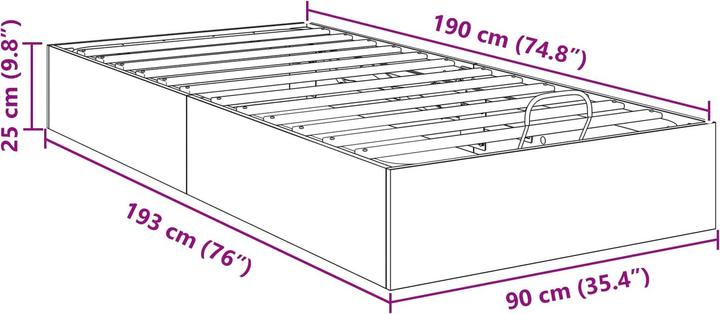 Produktbild vidaXL Aufbewahrungsbett (90 x 193 cm)