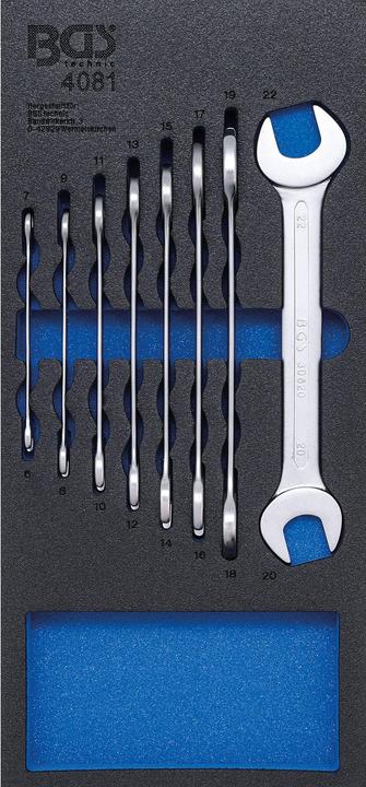Actual product image BGS Tool Tray 1/3: Double Open End Spanner Set 6 - 22 mm 8 pcs.