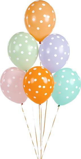 Actual product image Partydeco Balloons 30 cm, Dots, mix (1 pkt / 50 pc.) (50 x)