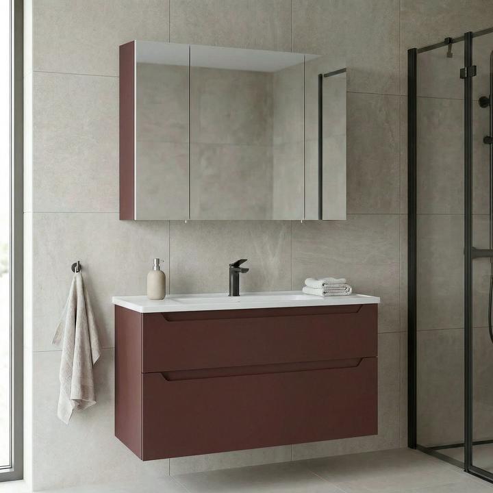 Produktbild Homitis Messina 100 v2 Bathroom Cabinet With Sink & Mirror Set (2 Pieces)