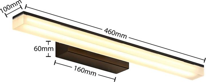 Actual product image Lucande Lisana LED wall lamp, IP44, 46 cm (720 lm)