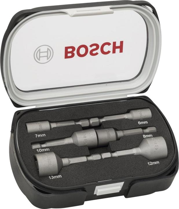 Bosch Professional Zubehör 6-tlg. Steckschlüssel-Set, 6–13 mm (12 mm, 10  mm, 13 mm)