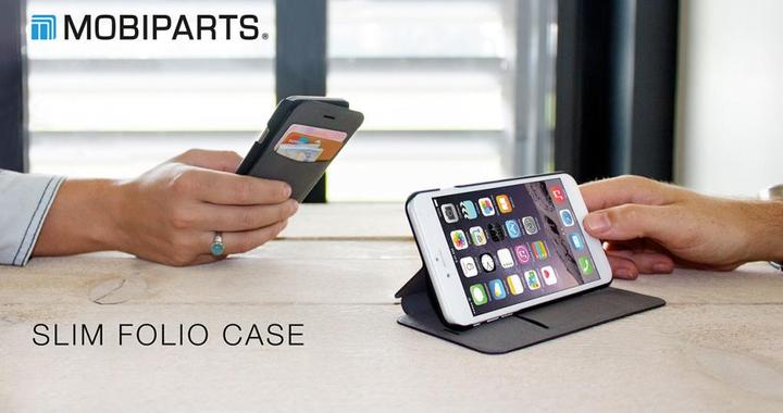 Actual product image Mobiparts Slim Folio Case Samsung Galaxy S5 Mini Black (Samsung Galaxy S5 Mini)