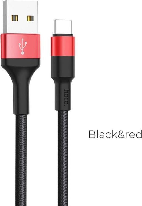 Immagine prodotto Hoco - Data Cable Xpress charge (X26) - USB-A to USB Type-C, 10W, 2A, 1.0m - Black / Red (1 m, USB 2.0, 10 W)