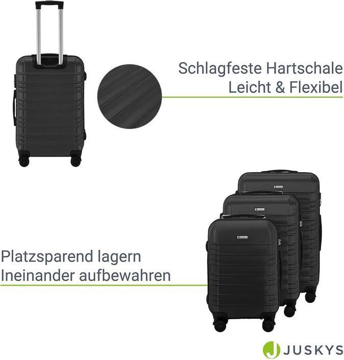 Actual product image Juskys 3-teiliges Hartschalenkoffer-Set mit 360° Rollen (120 l)