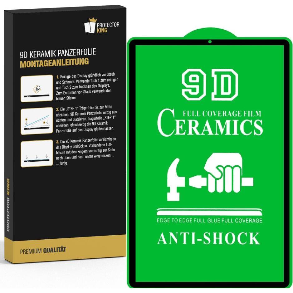 Protectorking 6x Ceramic-Glass Full Cover HD Klar (6 Stück, Galaxy Tab S6), Tablet Schutzfolie
