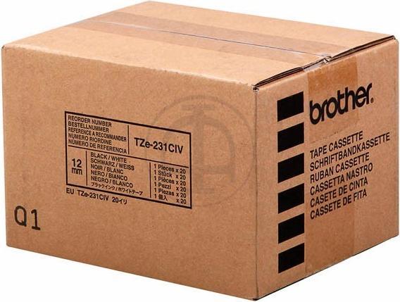 Actual product image Brother TZE231CIV (1.20 cm, Black, White)