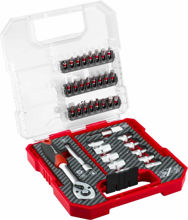 Actual product image Einhell Socket spanner bit socket set 1/4" 37-piece 109022 (13 mm, 11 mm, 8 mm, 7 mm, 5 mm, 4 mm, 12 mm, 6 mm, 10 mm)