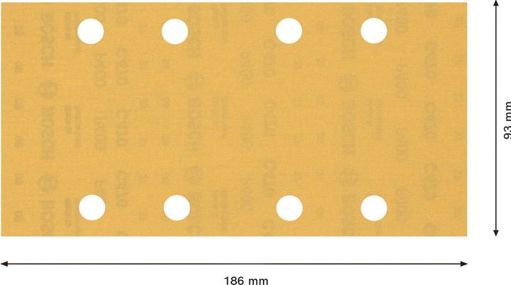 Actual product image Bosch Professional Zubehör EXPERT C470 Sandpaper with 8 holes for orbital sanders, 93 x 186 mm, G 400, 50 pcs. (400)