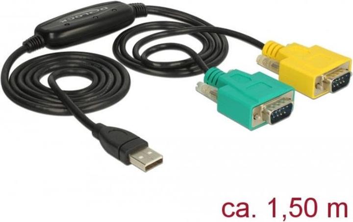 Produktbild Delock Adapter USB-A>2x Seriell DB9 RS-232 (1.50 m)