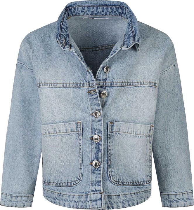Actual product image Minoti Girls Plain Patch Pocket Denim Jacket (110)