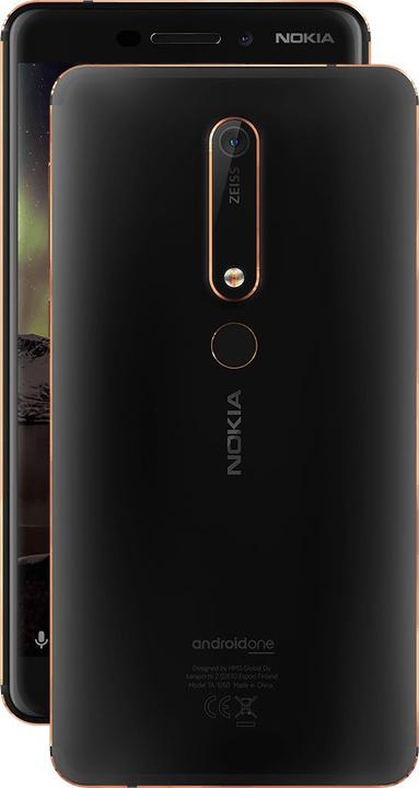 Produktbild Nokia 6.1 (2018) (32 GB, Black Copper, 5.50", Hybrid Dual SIM, 4G)