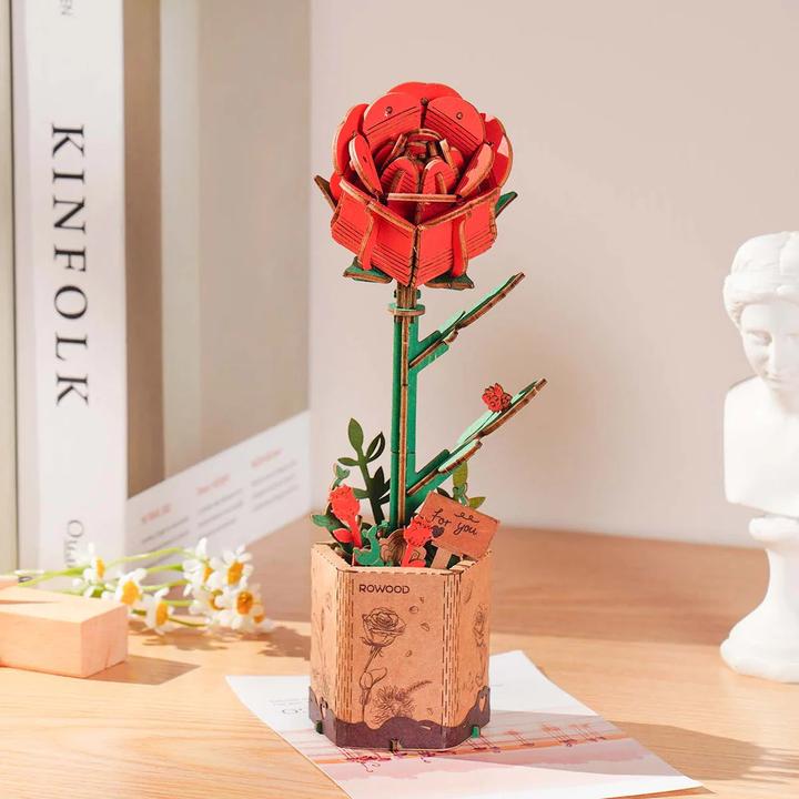 Actual product image Robotime TW042 - Red rose