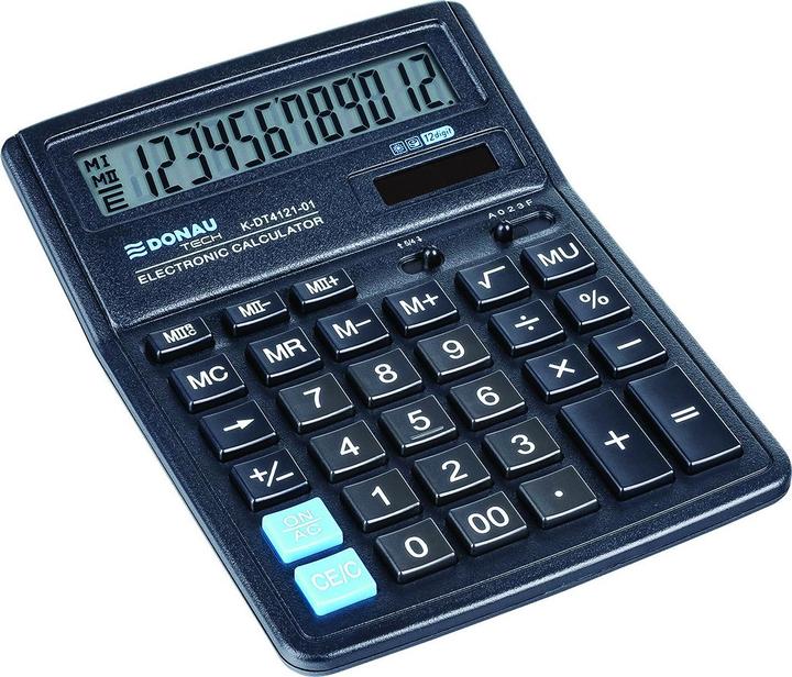Produktbild Donau Taschenrechner TECH OFFICE Taschenrechner, 12-stellige Anzeige, 136x134x28 mm, schwarz