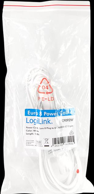 Actual product image LogiLink Power cable, Euro plug (1.80 m)