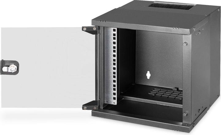 Actual product image Digitus 10" 6U wall-mounted enclosure, SOHO PRO 324 x 316 x 298 mm, black (5.71 RU, 10 inch rack)