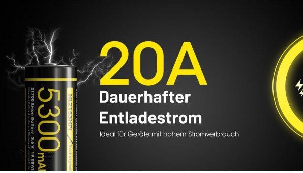 Produktbild Nitecore Li-Ion Akku 21700, 5300mAh, NL2153HPi (1 Stk., 21700, 5300 mAh)