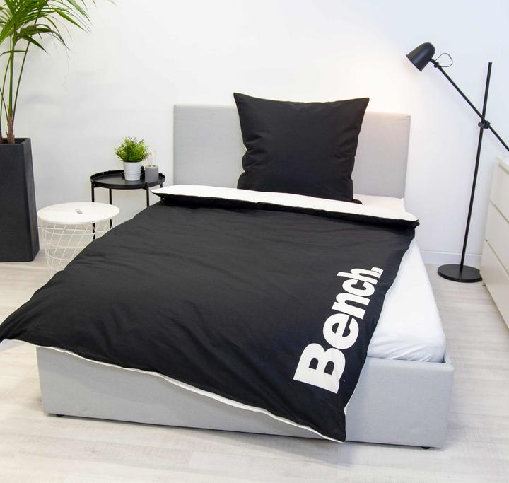 Image du produit Herding Klaus GmbH Garniture de lit Bench noir/blanc (Housse de couette, 160 x 210 cm, 65 x 100 cm)