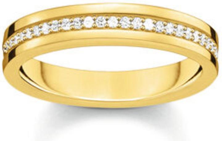 Image du produit Thomas Sabo Bague à ruban avec pierres blanches plaquées or (54, Argent 925)