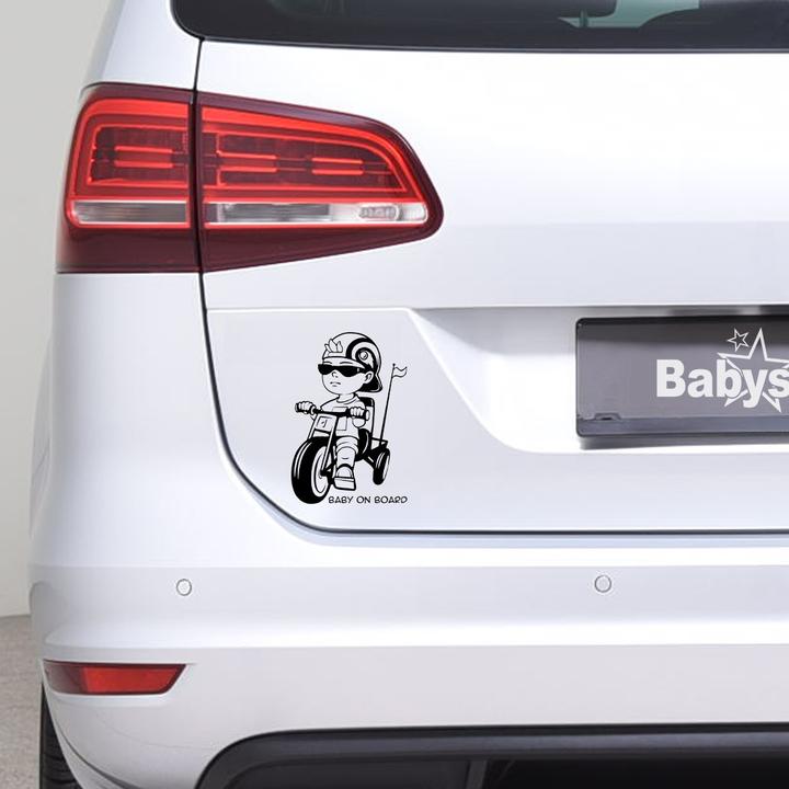 Actual product image BeFox Baby Biker on Board Sticker - Boy Black