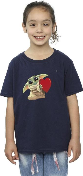 Actual product image Star Wars Girls The Mandalorian The Kids With Heart Cotton T-Shirt (140, 146)