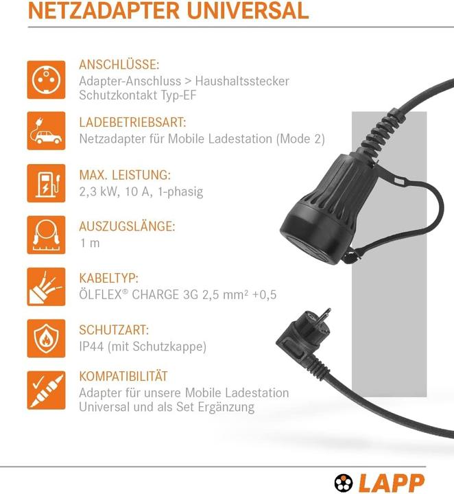 Produktbild Lapp Mobility Ev-Mobility Adapter (2.30 kW, 10 A)