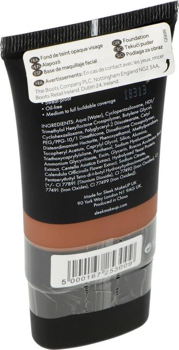 Actual product image Sleek MakeUP Lifeproof Oil Free High Cover Cream Foundation Lp19 - 30 Ml