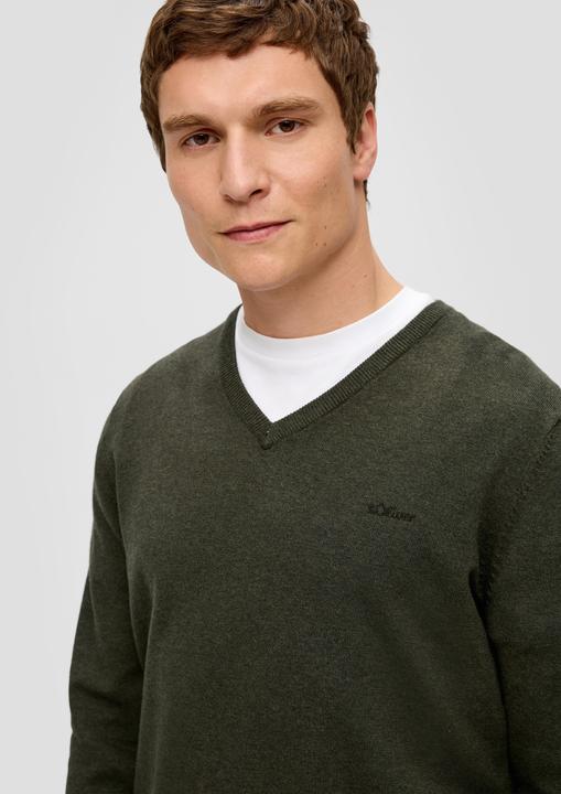 Produktbild S.Oliver Strickpullover Strickpullover mit Logo-Stickerei (3XL)
