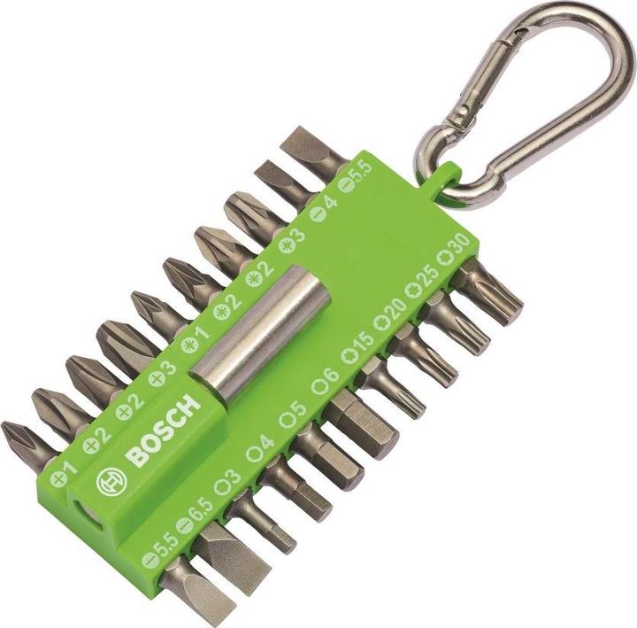 Actual product image Bosch Zubehör Bosch Schrauberbit-Set mit Snap-hook (hellgrün), 21-teilig (Hexagon socket TX M20, Hexagon socket TX M30, Hexagon socket TX M15, Hexagon socket TX M25, Cross Phillips PH M1, Cross Phillips PH M2, Cross Pozidriv PZ M1, Cross Pozidriv PZ M2, Cross Phillips PH M3, Cross Pozidriv PZ M3)