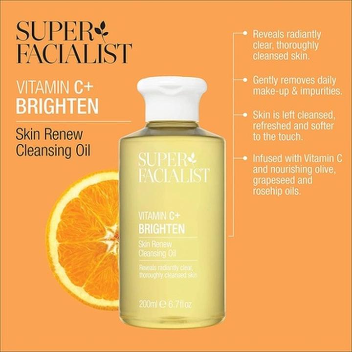 Image du produit Super Facialist Huile nettoyante Vitamine C + Brighten Skin Renew 200ml (Huile nettoyante, 200 ml)