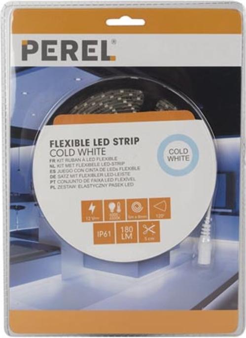 Actual product image LED Strips Consumer KIT WITH FLEXIBLE LED STRIP AND POWER SUPPLY - COLD WHITE - 300 LEDs - 5 m - 12 VDC (Cold White, 500 cm, Indoor)