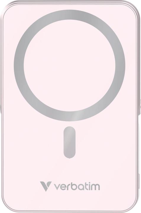Actual product image Verbatim Charge ‘n’ Go Power Bank with Stand Magnetic Wireless 10000mAh - Pink (10000 mAh, 20 W, 37 Wh)