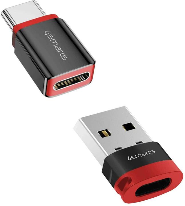 4smarts USB-C auf USB-A / USB-C Datenblocker Adapter, 2er Set, schwarz (USB 3.2 Gen 2, 240 W)