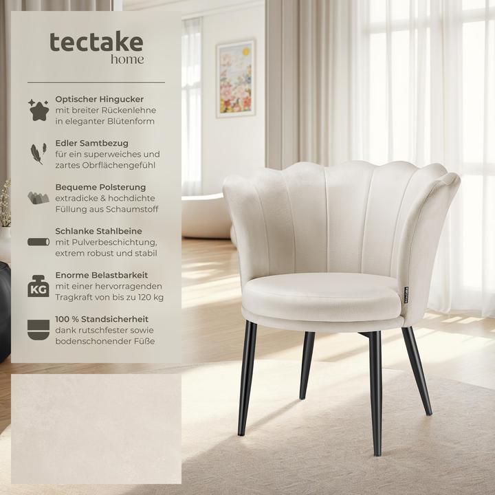 Produktbild tectake Sessel Stella, dicke Polsterung, 67x64x76cm