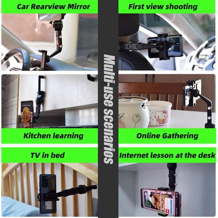 Produktbild PhoneLook Universal Rückspiegel Smartphone Halter Multi-Funktions Halterung flexibler Arm und Klemme