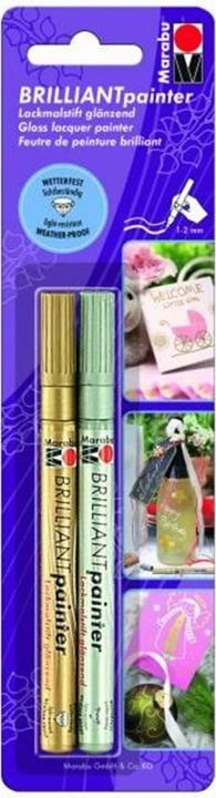 Actual product image Marabu BRILLIANT painter lacquer pencil (Silver, Gold, 2 mm, 2 x)