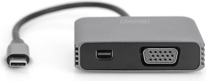Produktbild Digitus USB-C™ 4K 2in1 Mini DisplayPort + VGA Grafik-Adapter (Mini DP, VGA, 20 cm)