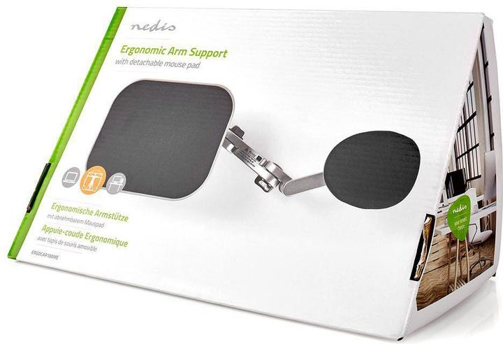 Actual product image Nedis Ergonomic Armrest - Swivel - Desk - With Mouse Pad - Provides Comfort and Support - Nim